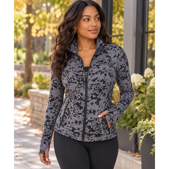 lululemon athletica Jackets & Blazers - Lululemon Define Jacket Efflorescent Nebula Black Floral Full Zip Stretch Size 8